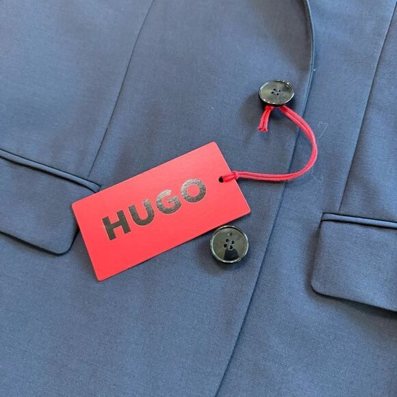 Hugo Boss Men's Blue Suit Jacket 36R Wool Stretch Regular Fit 2 Button Superflex - Picture 14 of 15